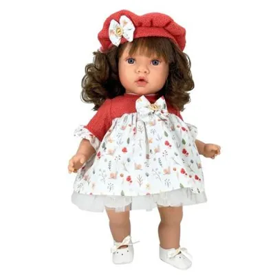 Papusa Nines D Onil, Susette Paris, cu parul saten, cu sunete, cu miros de vanilie, 45 cm