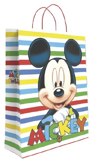Pungă cadou S. Cool - Mickey Mouse, linii colorate, L