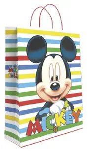 Pungă cadou S. Cool - Mickey Mouse, linii colorate, L