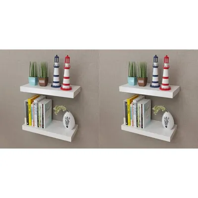 vidaXL Rafturi de perete, 4 buc., alb, 40 cm
