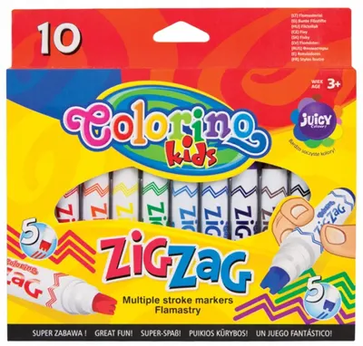 Colorino Markers - Zig Zag, 10 culori