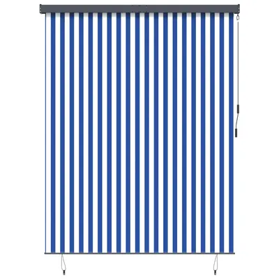 vidaXL Rulou textil Albastru și Alb 200 x 250 cm Țesătură și Aluminiu