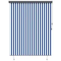 vidaXL Rulou textil Albastru și Alb 200 x 250 cm Țesătură și Aluminiu