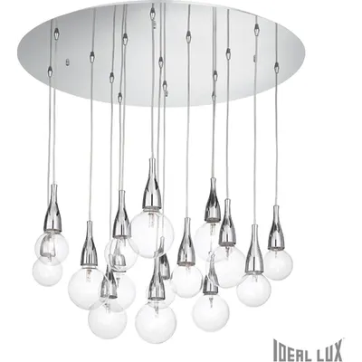 Lustra Minimal, 15 becuri, dulie E27, D:850mm, H:450/1200mm, Crom