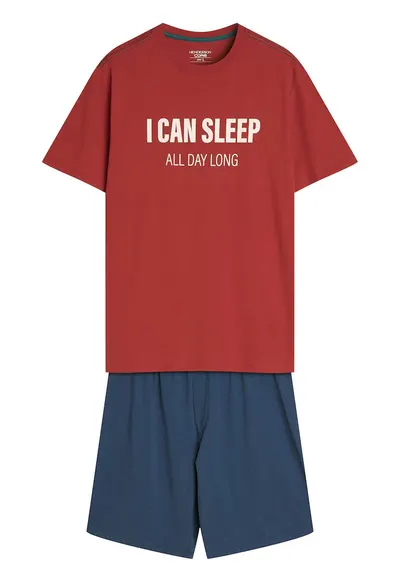 Pijama barbati Sleeper rosu - albastru