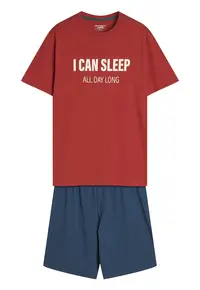 Pijama barbati Sleeper rosu - albastru