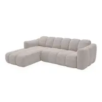 Colțar crem extensibil cu tapițerie din chenille (cu colț pe partea stângă) Michell – Miuform