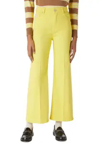 Pantaloni dama - Bumbac/Elastan - Galben - Galben