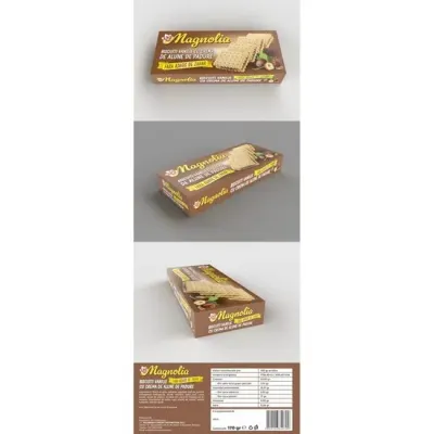 Biscuiti cu vanilie si crema de alune de padure, fara zahar, Magnolia, 170 g Engros