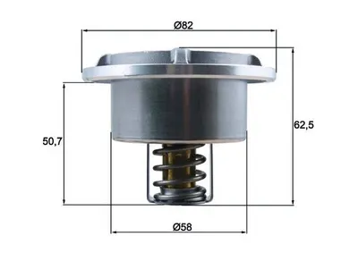 Termostat lichid racire (75 C, fara garnitura, cu carcasa) potrivit VOLVO FE, FE II, FL II, FL III; FENDT 900; DEUTZ FAHR AGROTRON X; SAME DIAMOND, IRON D0826LE522-TCD2013L64V