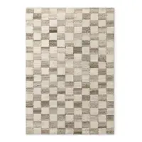 Covor crem țesut manual din lână 200x300 cm Boho 1.0 Quadra – Vikosa
