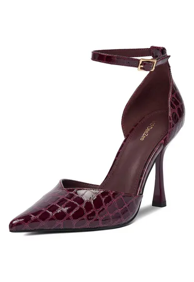 Pantofi dama - stiletto - rosu - material sintetic - Rosu