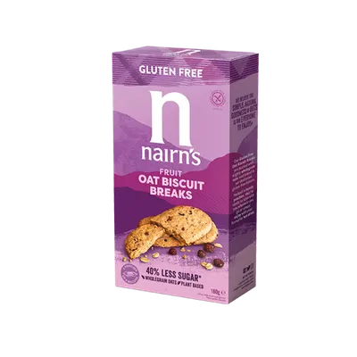Biscuiti fara gluten din ovaz integral cu fructe, 160g, Nairn's
