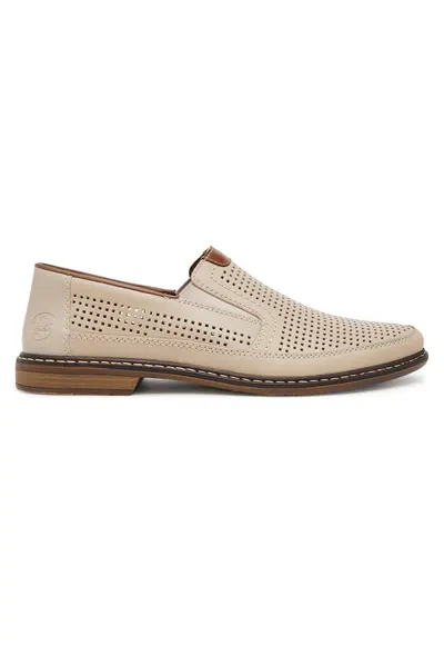 Pantofi barbati - bej - piele naturala - varf rotund