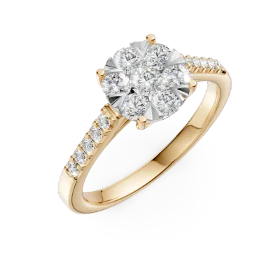 Inel de logodna din aur galben cu diamante de 0.5ct