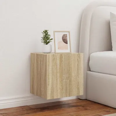 vidaXL Comodă TV de perete cu LED, 2 buc. stejar sonoma, 40,5x35x40 cm