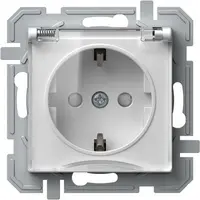 Logiq Priza SCHUKO cu capac borne cu surub 1P 16A Alb+Transparent, TEM Modul TEM-VQ11PTXO-U