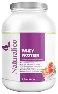 Whey Protein, ciocolată albă cu căpșuni, 907 g, Naturalico