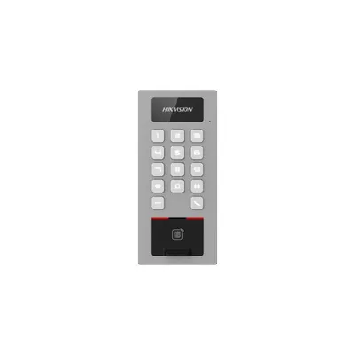 Post interfon exterior cu cititor proximitate si tastatura Hikvision DS-K1T502DBFWX, card M1, DESfire, amprenta, bluetooth, PIN