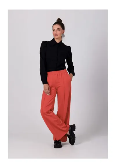 Pantaloni culottes pentru femei - Bongroen - caramida rosie - Rosu
