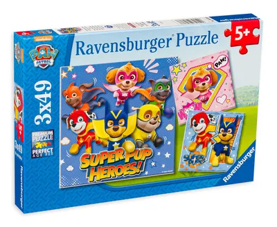 Puzzle Ravensburger din 3 x 49 de piese - Patrula catelusilor