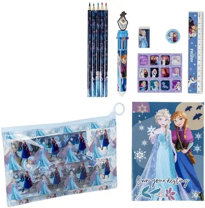Set rechizite școlare Cerda Frozen - În penar transparent