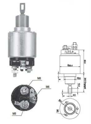 Solenoid Electromotor Potrivit Chevrolet Aveo Kalos, Lacetti, Nubira, Rezzo; Daewoo Espero, Kalos, Lacetti, Lanos, Nexia, Nubira, Tacuma Rezzo; Fiat Stilo; Opel Agila 1.2-1.8 09.82