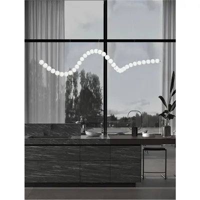 Lampa suspendata PERLA Crom Metal & Opal Sticla LED 99 Wat 230 Volt 9069.3Lm 3000K IP20 Remote Control Included