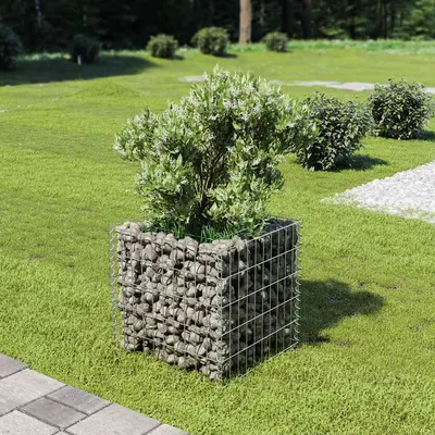 vidaXL Strat înălțat gabion, 50 x 50 x 50 cm, oțel galvanizat