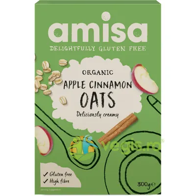 Porridge din Ovaz cu Mar si Scortisoara fara Gluten Ecologic/Bio 300g