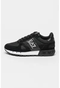 Pantofi sport cu insertii de piele intoarsa - Negru