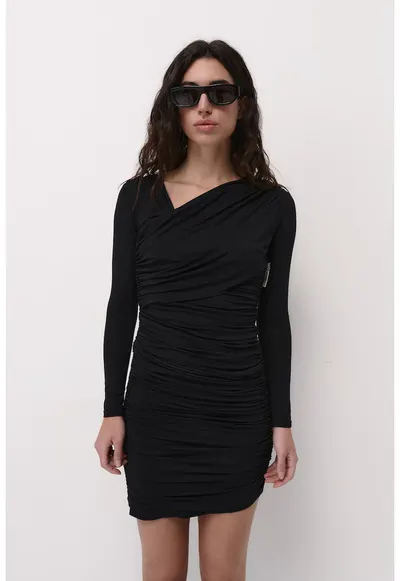 Rochie din modal cu drapaje Grace - Negru