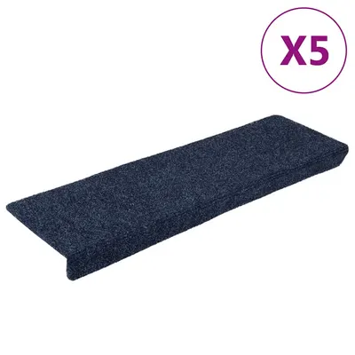 vidaXL Covorașe autoadezive pentru scări, 5 buc., 65x21x4 cm, antracit, cu margine dreptunghiulară