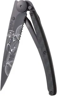 Cuțit de buzunar Deejo - Serrated, Carbon Fiber-Café Racer, 37 g