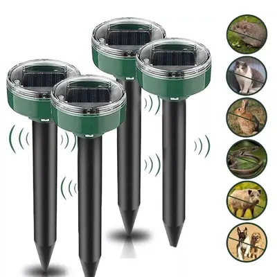 Set 4 x Aparat pentru alungat rozatoare, cartite, efecte sonore si vibratii