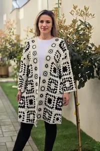 Cardigan brodat macrame 3