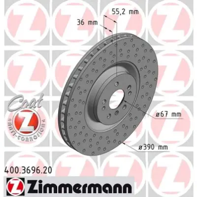 Disc frana ZIMMERMANN 400.3696.20