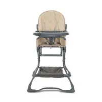 Scaun de masa pentru copii Lorelli Bonbon Beige Leather cu suport pentru picioare, cos pentru jucarii, pliere compacta, greutate admisa 15 kg