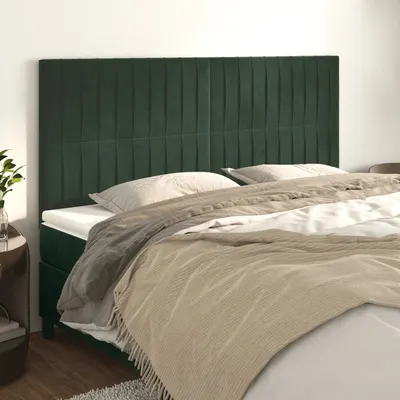 Gossi tablii de pat, 4 buc, verde inchis, 80x5x78/88 cm, catifea