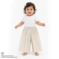 Pantaloni lungi copii Chicco, Bej cu model, 01239-70MC
