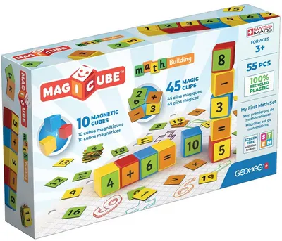 Set de cuburi magnetice Geomag - Magicube, Math Building, 55 de piese