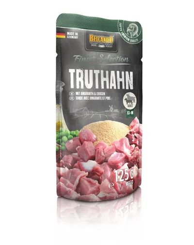 BELCANDO Finest Selection hrana umeda pentru caini, curcan cu amarant si mazare, talie XS-M, 125 g