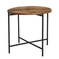 Măsuță din lemn acacia și metal, diametru 45 cm, înălțime 38 cm - Trends 4 You