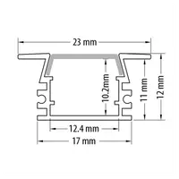 Profil aluminiu pentru benzi flexibile LED, adanc, 2m
