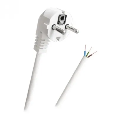 Cablu de alimentare Schuko la fire deschise 3m Alb, PS3X1-3