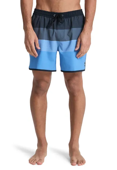 Pantaloni scurti de baie Stretch Scallop - Albastru/Gri antracit
