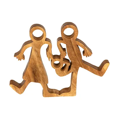 Decoratiune familie WOODEN DECOR, 3x29x21 cm