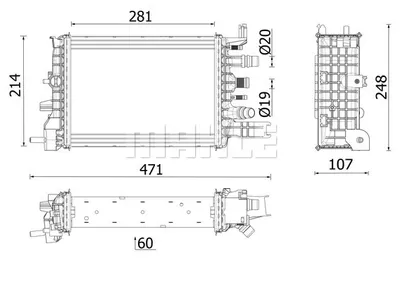 Radiator Racire Motor Potrivit Dacia Dokker, Dokker Express Minivan, Lodgy, Logan Ii, Logan Mcv Ii, Sandero Ii 1.5d 05.18