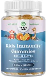 Kids Immunity Gummies, 60 tablete de jeleu, Nature's Craft