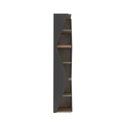 Biblioteca ARROW, negru + nuc, 31,8x31,8x165 cm